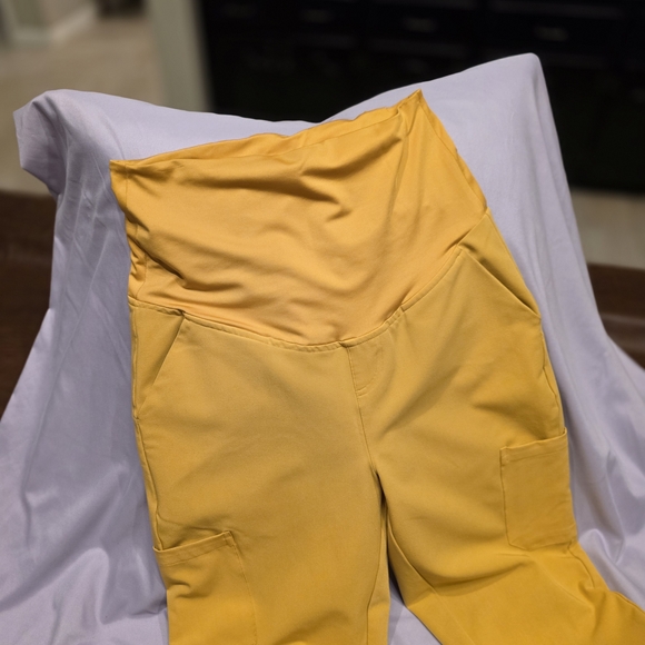 Mandala Maternity Scrubs.  Sz. S.  TWO pairs.  1 - gold. 1 - black. - Picture 7 of 7